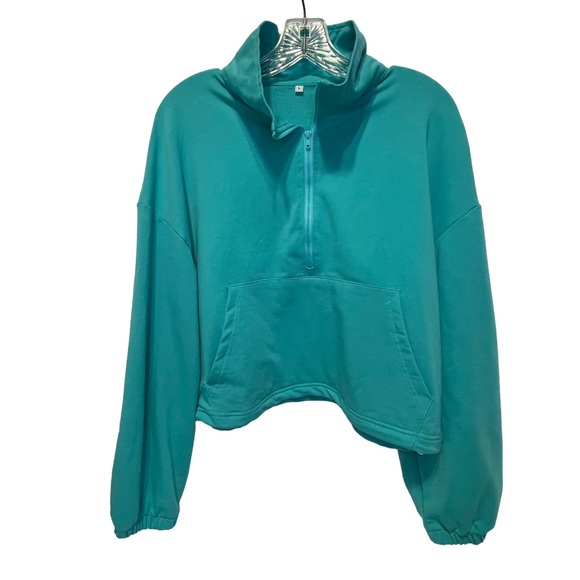 Tops - Teal Quarter-Zip Pullover Women’s Size Large